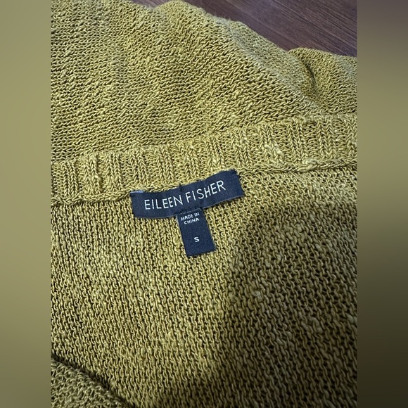 Eileen Fisher Mélange Linen Grain V-Neck Oval Top Size small sweater - Picture 2 of 7